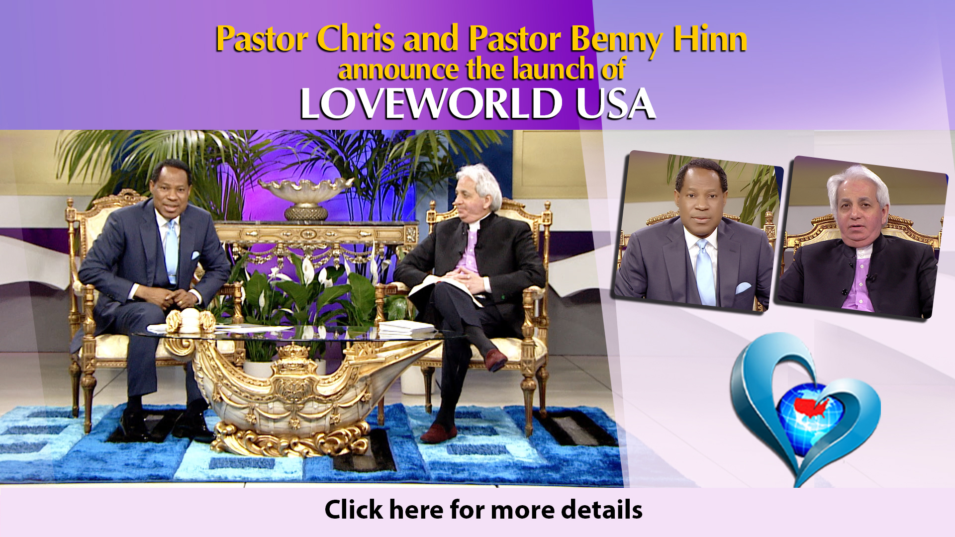 Pastor Chris and Pastor Benny Announces the Lunch Loveworld USA